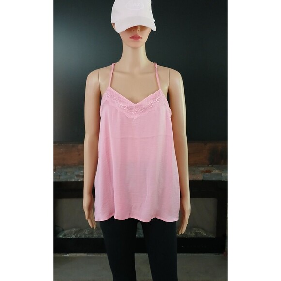 Cotton Bleu Women's Large Pink Silky Tank Top Adjustable Straps - Picture 1 of 10